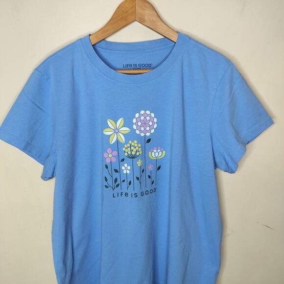 Life is Good Crusher Tee Shirt Flowers Floral Spring - Picture 2 of 8